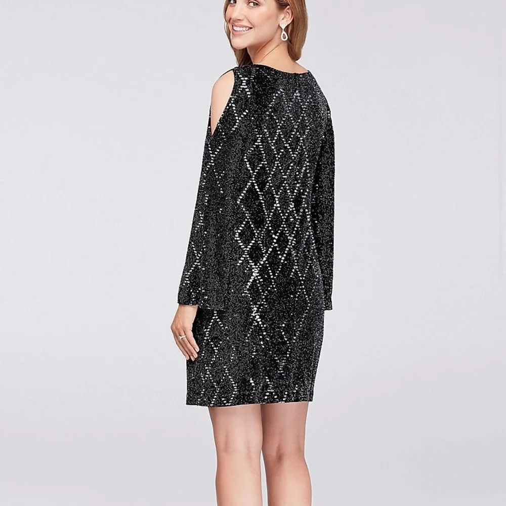 Jessica Howard black sequin glitter dress - Picture 2 of 9